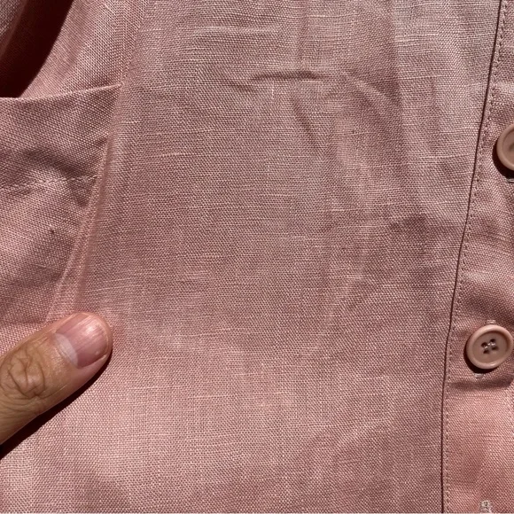 REFORMATION Francis dusty rose pink linen sleeveless button down up midi dress - Picture 7 of 10